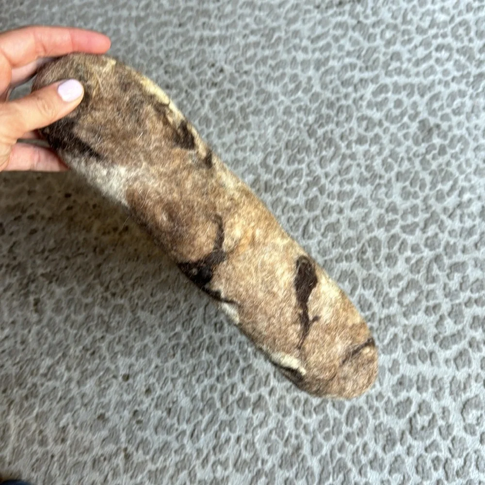 Natural Colored Wool Felt Clutch Purse